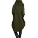 Women's Clothing Hooded Pocket Sweatshirt Zipper Mid Length Two Piece Loose Jacket Women_maomaolike.com