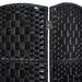 Room Divider 6 Panel, 6FT Tall Folding Privacy Screen, Freestanding Hand-Woven Partition For Room Separation With 360° Hinges, Paper Rope Diamond Weave, Black_maomaolike.com