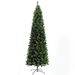 Tall Pencil Artificial Christmas Tree Holiday Décor With Branches, Auto Open, Steel Base, Pine Needles, Green_maomaolike.com