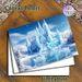 Ice Castle Painting Poster, Enchanting Icy Fantasy Scene With Ice Swans & Snowy Trees Poster, Magical Winter-themed Decor Ideal For Bedroom, Living_maomaolike.com