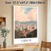 Caracas Cityscape Painting Poster, Soft-toned Watercolor Style Urban Skyline With Mountains & Buildings Poster, Captures Local City Charm, Ideal For_maomaolike.com
