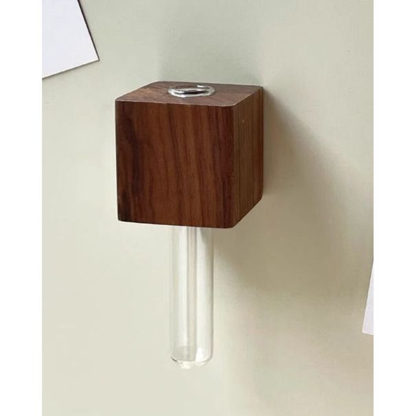 Ready Stock Wooden Test Tube Hydroponic Propagation Vase, Magnet Fridge Mini Planter Kitchen Locker Home Decor Ornament
_maomaolike.com