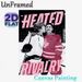 Hockey Heated Rivalry Painting Poster, Vintage Contrast-Tone Poster, Playful Hockey Players Scene With Bold Pink Typography, Ideal Wall Decor For Game_maomaolike.com