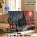 Haunted Gothic Church Painting Poster, Mysterious Dark Spooky Scene Poster, Eerie Atmospheric Design Ideal For Home And Halloween Party Decor_maomaolike.com