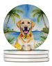 Yellow Labrador Retriever Luau Large Sandstone Coasters Pack Of 4 Absorbent Round Coasters Decor Gifts For Men Or Women, 4 In, Multicolor_maomaolike.com