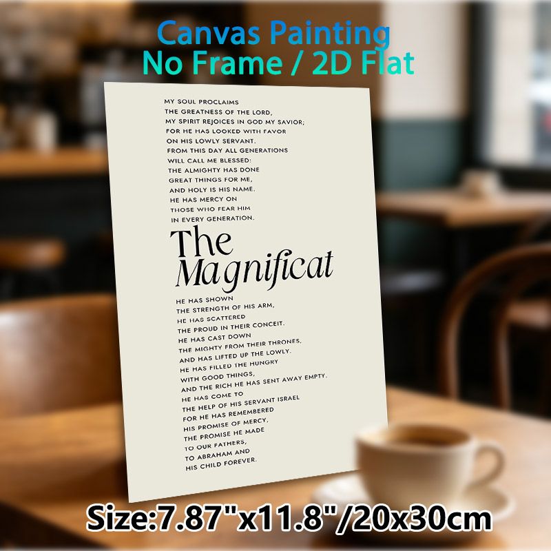 The Magnificat Scripture Painting Poster, Minimalist Typographic Religious Text Poster, Inspirational Spiritual Verse Decor Ideal For Home, Prayer_maomaolike.com