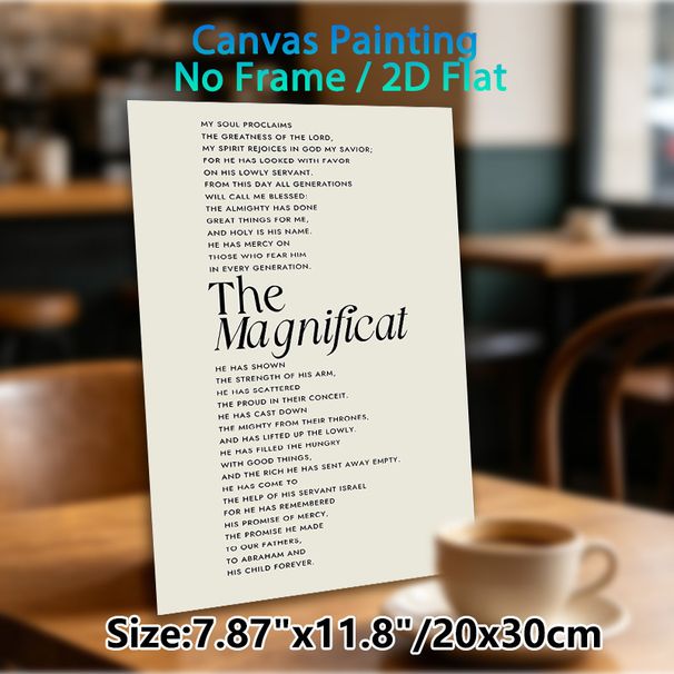 The Magnificat Scripture Painting Poster, Minimalist Typographic Religious Text Poster, Inspirational Spiritual Verse Decor Ideal For Home, Prayer_maomaolike.com