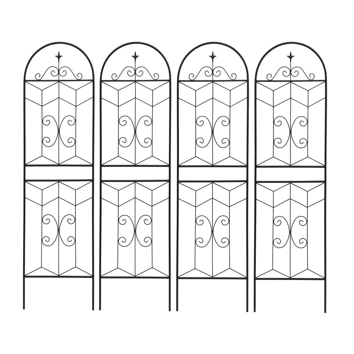 4 Pack Metal Garden Trellis 71" X 19.7" Rustproof Trellis For Climbing Plants Outdoor Flower Support Black_maomaolike.com