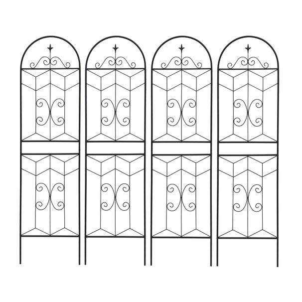 4 Pack Metal Garden Trellis 71" X 19.7" Rustproof Trellis For Climbing Plants Outdoor Flower Support Black_maomaolike.com