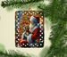 Yorkshire Terrier Yorkie And Santa Claus Porcelain Ornament Christmas Tree Hanging Decorations For Home Christmas Holiday, Rectangle, Gift, Multicolor_maomaolike.com