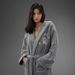 Home Textile Soft Touch Micro Fleece Hooded Bathrobe Plush Long Spa Robe Absorbent Bathrobe_maomaolike.com