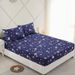 Blue Starry Sky Star Polyester Skin Friendly Bed Mattress Protector Fitted Sheet_maomaolike.com