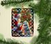 American Eskimo And Santa Claus Porcelain Ornament Christmas Tree Hanging Decorations For Home Christmas Holiday, Rectangle, Gift, Multicolor_maomaolike.com
