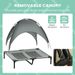 PawHut Elevated Portable Dog Cot Pet Bed With UV Protection Canopy Shade, 36 Inch, Gray_maomaolike.com
