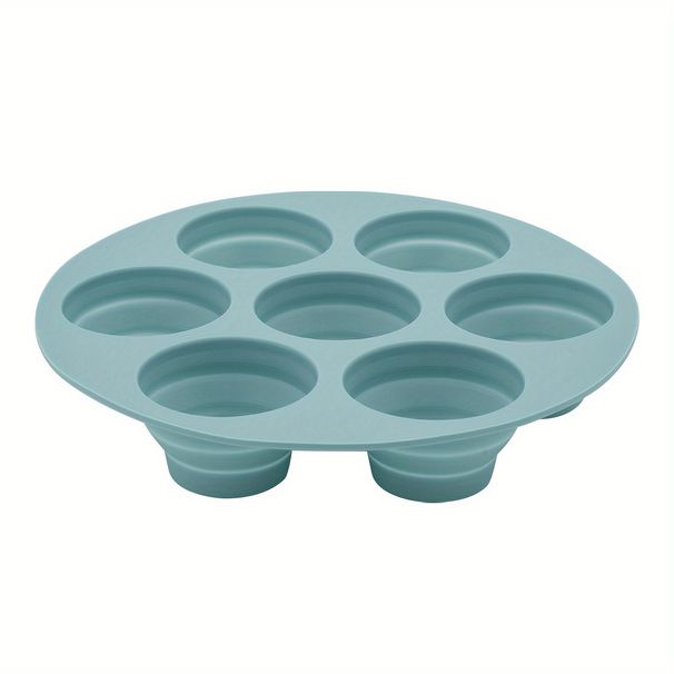 1pc, Collapsible Silicone Air Fryer Cake Pan and Muffin Mold-7 Inch, Easy to Clean, Perfect for Cupcakes, Egg Bites, Kitchen Gadget and Baking Tools_maomaolike.com