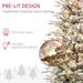 7.5ft Tall Prelit Artificial Christmas Tree Holiday Décor With 850 Snow Flocked Branches, 350 Warm Yellow Clear Lights, Auto Open, Extra Bulb_maomaolike.com