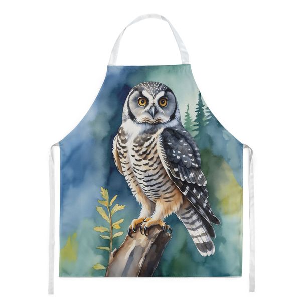 Northern Hawk Owl Apron Cooking Kitchen Server Baking Crafts Gardening For Adult Women Men, Unisex, Large, Multicolor_maomaolike.com