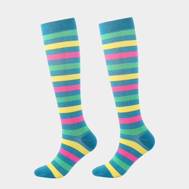 Socks new breathable compression socks, sports and leisure pressure calf socks, color-blocked striped leg socks, factory direct sales_maomaolike.com