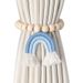 Curtain Tiebacks No Drilling Handwoven Three-Color Rainbow Natural Wood French Tassel Tie Bands Cotton Linen Magnetic_maomaolike.com