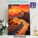 Great Wall Themed Painting Poster, Vibrant Sunset Oil-style Poster, Captivating Historic Mountain Scenery Ideal For Living Room, Office Wall Decor_maomaolike.com