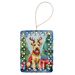 Lakeland Terrier Christmas Reindeer Porcelain Ornament Christmas Tree Hanging Decorations For Home Christmas Holiday, Rectangle, Gift, Multicolor_maomaolike.com