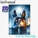 Ninja Warrior Painting Poster, Mysterious Dark Fantasy Style Poster, Hooded Warriors With Ice And Fire Powers In Snowy Forest, Striking Wall Decor For_maomaolike.com
