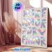 More Amor Por Favor Themed Painting Poster, Iridescent Bubble-style Letter & Heart Graphic Poster, Glossy Iridescent Decorative Piece For Bedroom_maomaolike.com