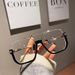 Unisex Women's sunglasses Trendy square frame large frame sunglasses women's UV protection face small makeup glasses_maomaolike.com