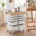 10-Drawer Rolling Cart With Wooden Tabletop And Lockable Wheels For Office For Offices, Studios, And Classrooms_maomaolike.com