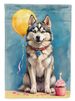 Siberian Husky Happy Birthday House Flag Large Porch Sleeve Pole Decorative Outside Yard Banner Artwork Wall Hanging, Polyester, House Size, Multicolor_maomaolike.com