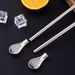 Xiongle 304 Stainless Steel Straw Stirring Extended Handle Office Home Cup Filter Residue Spoon_maomaolike.com