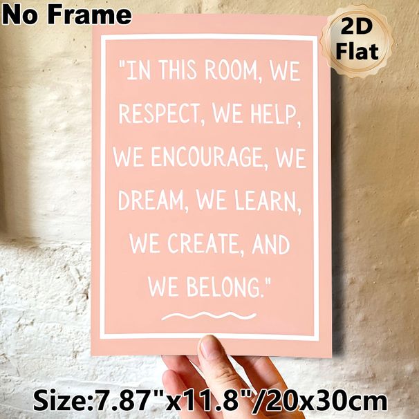 Inspirational Quote Painting Poster, Soft Pink Minimalist Typographic Poster, Positive Inclusive Message Creates Warm Atmosphere, Ideal For Office_maomaolike.com