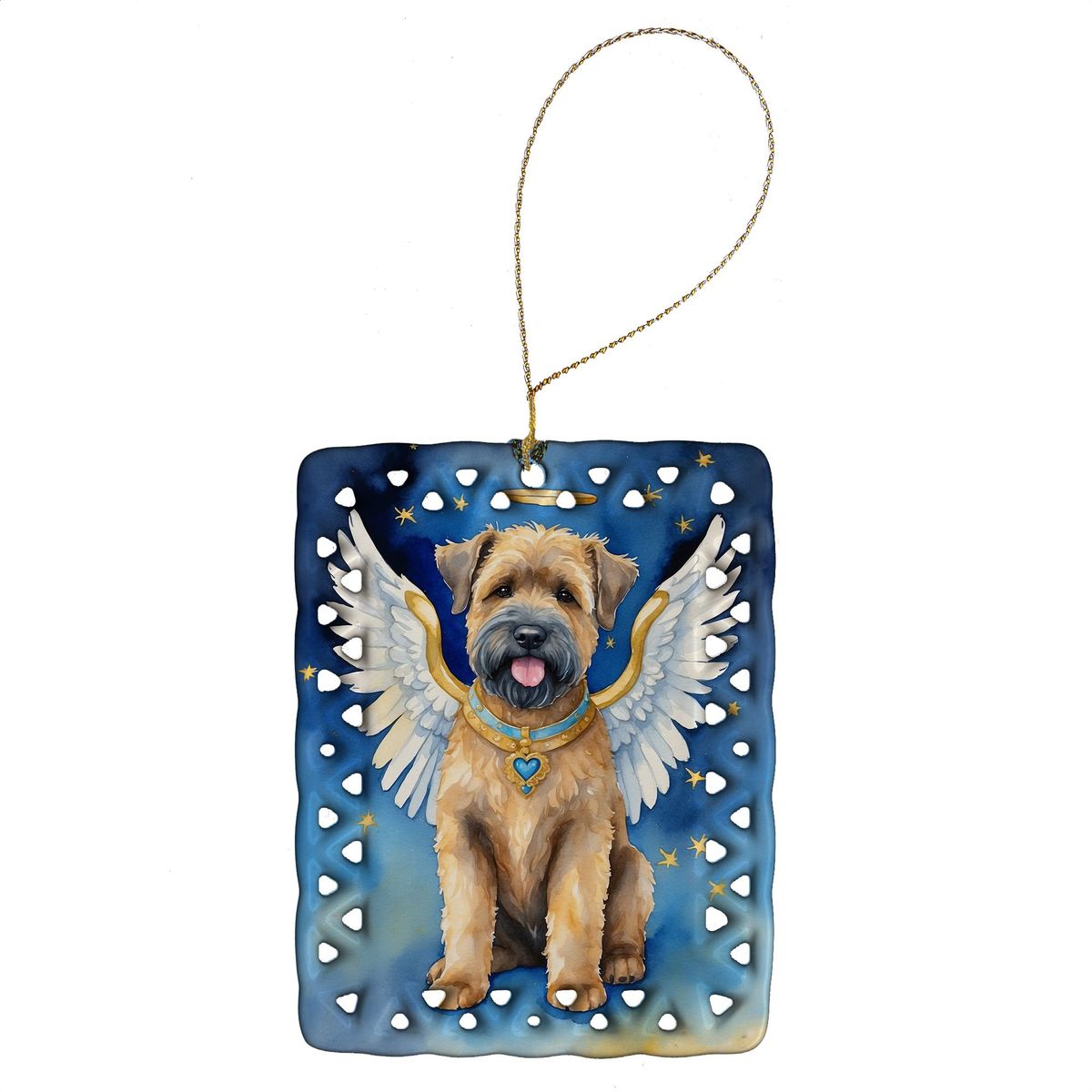 Bouvier Des Flandres My Angel Porcelain Ornament Christmas Tree Hanging Decorations For Home Christmas Holiday, Rectangle, Gift, Multicolor_maomaolike.com