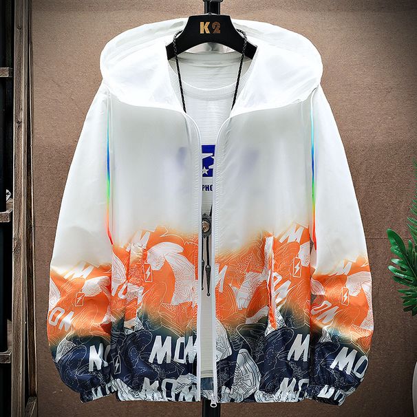 New ultra-thin breathable ice silk summer men's sun protection pattern gradient windbreaker cardigan jacket_maomaolike.com