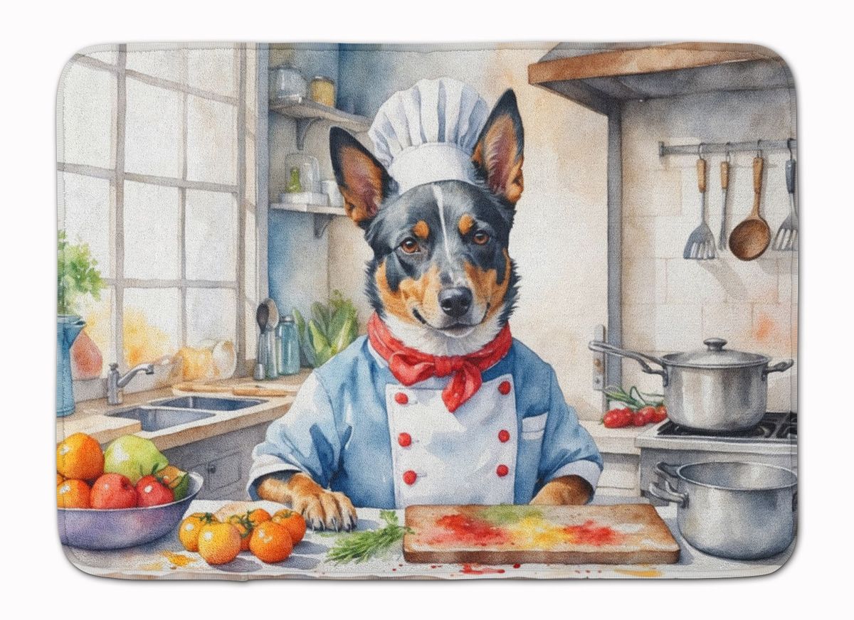 Australian Cattle Dog The Chef Memory Foam Kitchen Mat Machine Washable Anti-Fatigue Mat Cushion Comfort Bath Mat Or Kitchen Rug_maomaolike.com