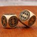 Vintage Handcrafted Polished Pure Brass Color Exquisite Sieve Creative Mahjong Dice Metal Copper Art_maomaolike.com