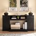 Farmhouse TV Stands, Media Console Table With Adjustable Shelves & Double-door, Entertainment Center For TVs Up To 75'', 3-in-1 TV Cabinet For Living Room, Bedroom, Study Room, Black_maomaolike.com