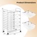 Rolling Storage Cart 15-Drawer Trolley With Chrome Plated Metal Frame_maomaolike.com