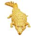 Gold-Plated With Movable Joints Tea Seat Decoration Creative Large Crocodile Handheld Craft Metal Ornament_maomaolike.com