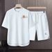 Men's Clothing 2024 Waffle Casual Summer Suit Men's Loose Teen Short sleeved T shirt Shorts Handsome Two piece Suit_maomaolike.com