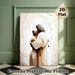 Mother & Daughter Embrace Painting Poster, Soft-toned Abstract Textured Poster, Warm Emotional Artwork Suitable For Living Room, Bedroom_maomaolike.com