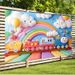 Train Themed Birthday Party Banner - 2D Flat Polyester Backdrop, Wall Hanging Photo Props, Party Decor_maomaolike.com