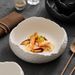 White Ceramic Soup Household Japanese Style Irregular Deep Dessert Creative Fruit Salad Bowl_maomaolike.com