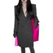 Women's clothing feather casual long-sleeved lapel suit jacket + casual slim-fit long trousers 2-piece set_maomaolike.com