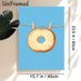 Bagel Themed Painting Poster, Whimsical Cartoon-style Bagel Clipped On Rope Poster, Playful Food-inspired Decor Ideal For Kitchen And Dining Area_maomaolike.com