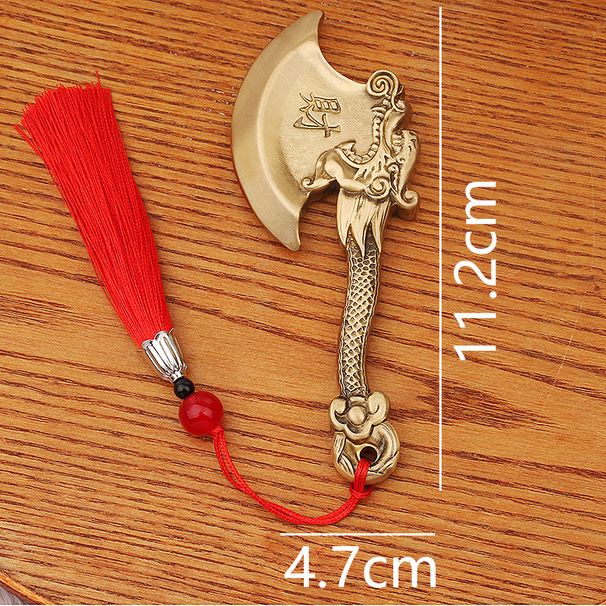 Brass Piece Retro Solid Faucet Axe Handle Toy Gift Accessory Pendant Weapon Metal Craft_maomaolike.com