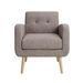 Mid-Century Modern Fabric Accent Armchair Single Sofa With Rubber Wood Legs For Living Room_maomaolike.com