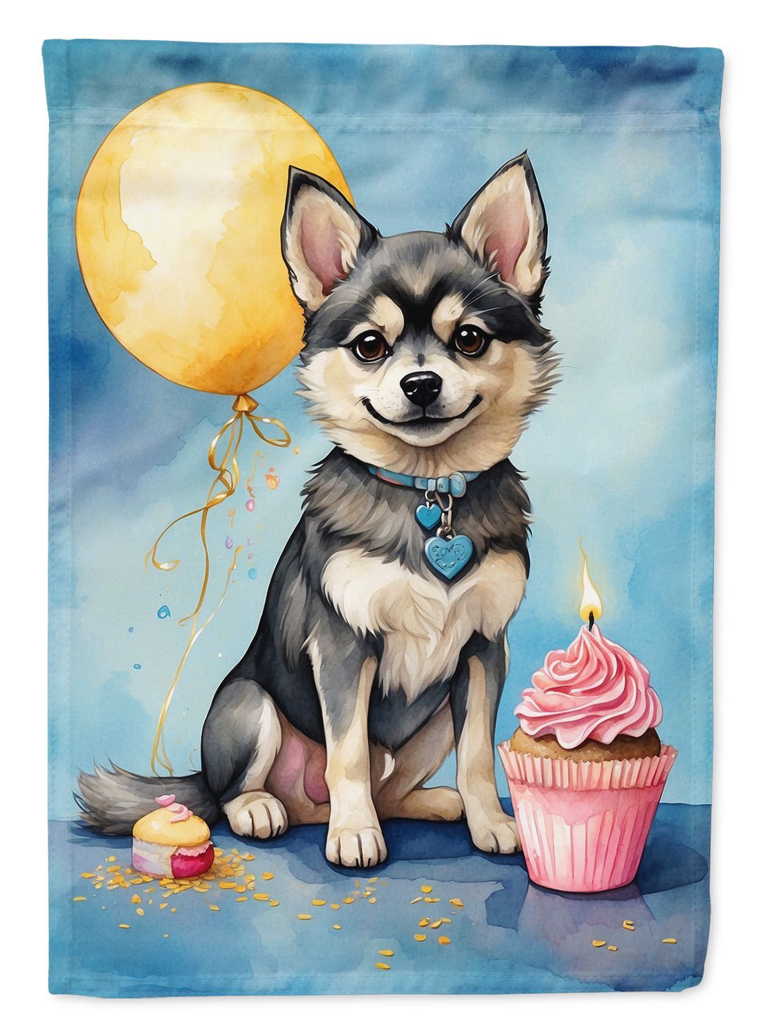Alaskan Klee Kai Happy Birthday Garden Flag Mailbox Flag Decorative Yard Flag Banner Outside Patio Artwork Yard Flower Beds, Garden Size, Multicolor_maomaolike.com