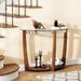 2-tier Tempered Glass Console Table With Clear Glass Top And Open Shelf_maomaolike.com