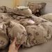 2026 Spring New Class A All-Cotton Double-Layer Yarn Four-Piece Retro Button Style Cotton-Like Feel Pure Washed Cotton Duvet Cover_maomaolike.com